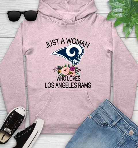 NFL Just A Woman Who Loves Los Angeles Rams Football Sports Youth Hoodie 6