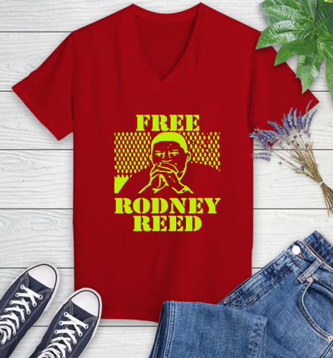 Freee rodney reed Women's V-Neck T-Shirt 12 Freee rodney reed Women's V-Neck T-Shirt - Image 12