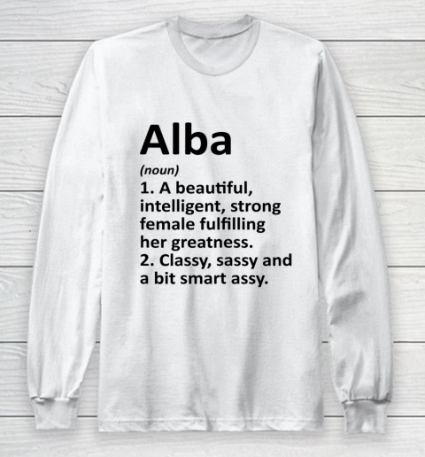 ALBA Definition Personalized Name Funny Christmas Long Sleeve T-Shirt