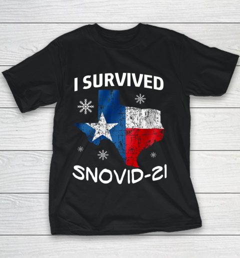 Snowstorm Texas 2021 I Survived Snovid 21 Snow Ice Outage Youth T-Shirt