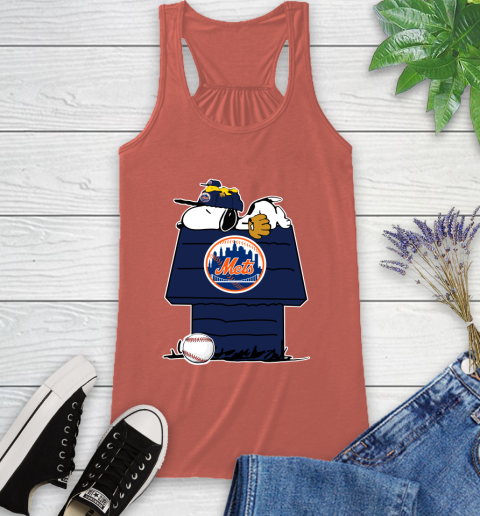 MLB New York Mets Snoopy Woodstock The Peanuts Movie Baseball T Shirt Racerback Tank 4