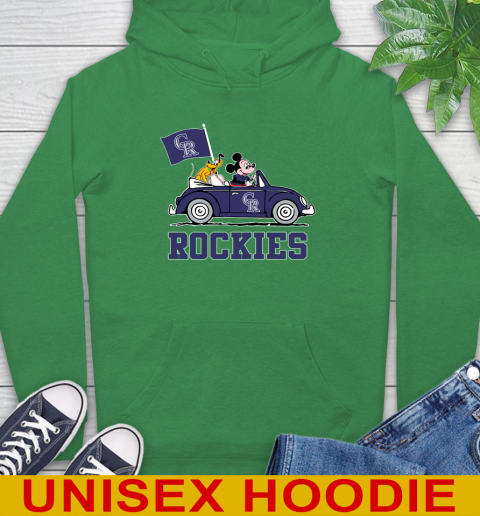 MLB Baseball Colorado Rockies Pluto Mickey Driving Disney Shirt Hoodie 8