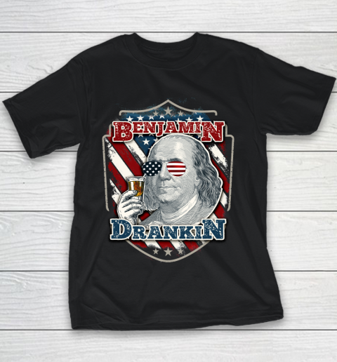 Beer Lover Funny Shirt Benjamin Drankin  Funny and Patriotic 4th of July Independence Day Youth T-Shirt