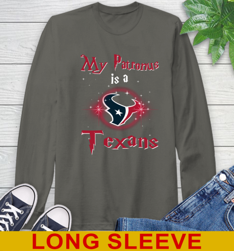 NFL Football Harry Potter My Patronus Is A Houston Texans Long Sleeve T-Shirt - Image 11