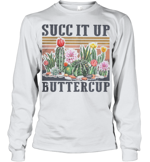 Vintage Cactus Succ It Up Buttercup Youth Long Sleeve