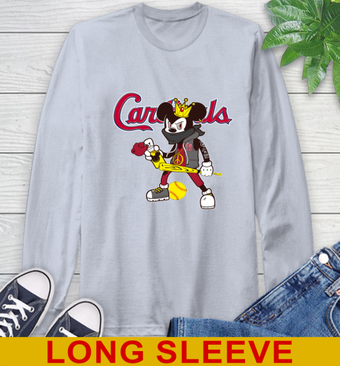 St.Louis Cardinals MLB Baseball Mickey Peace Sign Sports Long Sleeve T-Shirt 6