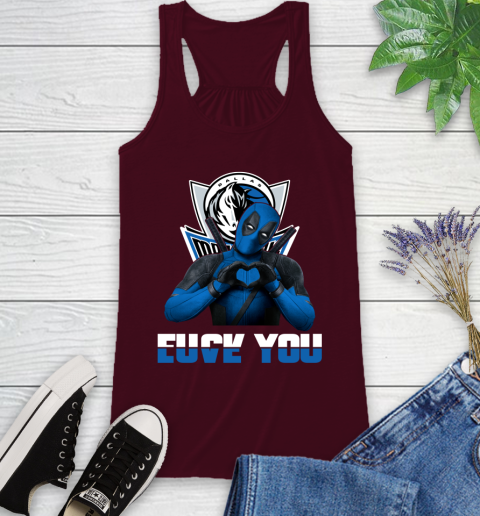 NBA Dallas Mavericks Deadpool Love You Fuck You Basketball Sports Racerback Tank 2