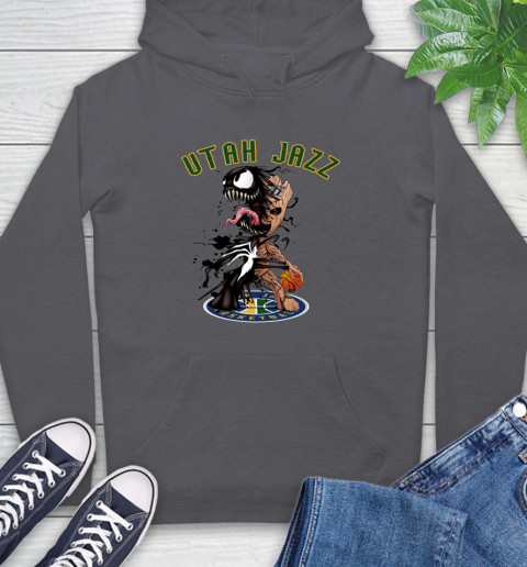 NBA Utah Jazz Basketball Venom Groot Guardians Of The Galaxy Hoodie 7
