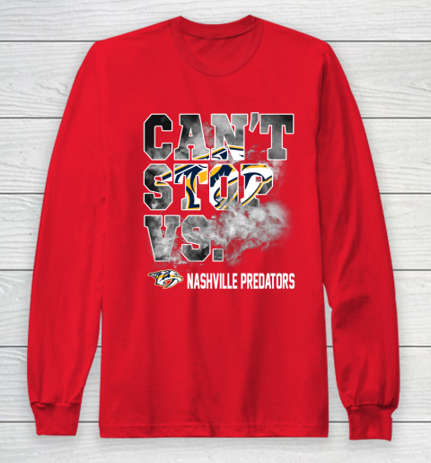 NHL Nashville Predators Hockey Can't Stop Vs Long Sleeve T-Shirt 7