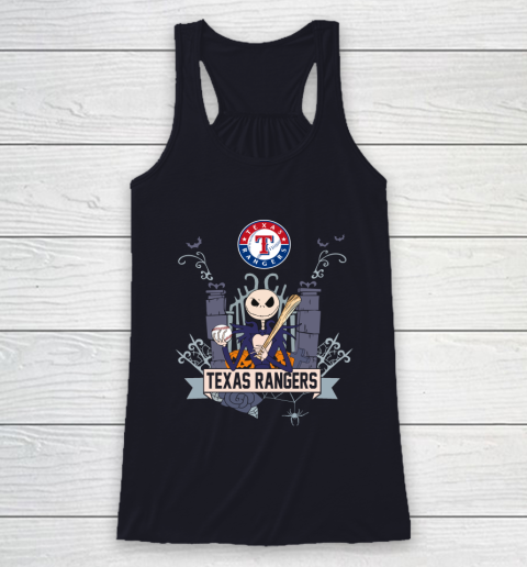 MLB Texas Rangers Baseball Jack Skellington Halloween Racerback Tank 7