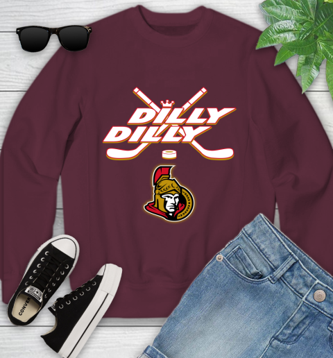 NHL Ottawa Senators Dilly Dilly Hockey Sports Youth Sweatshirt 5