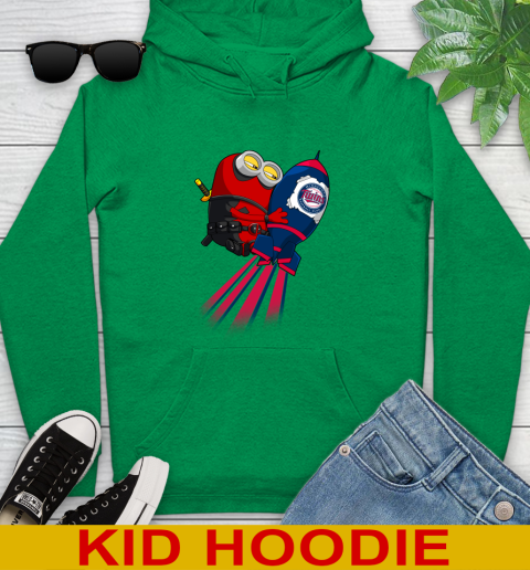 MLB Baseball Minnesota Twins Deadpool Minion Marvel Shirt Youth Hoodie 8
