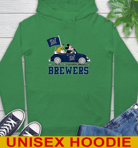 MLB Baseball Milwaukee Brewers Pluto Mickey Driving Disney Shirt Hoodie 8