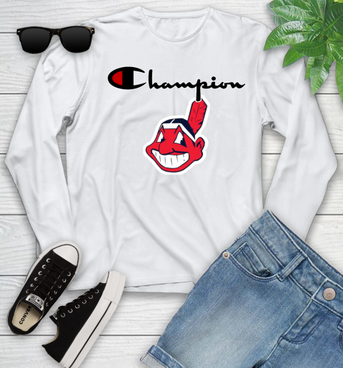 MLB Baseball Cleveland Indians Champion Shirt Youth Long Sleeve