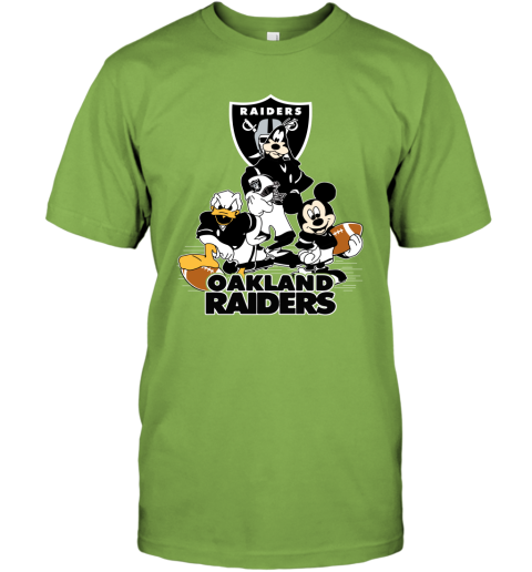 NFL Oakland Raiders Mickey Mouse Donald Duck Goofy Football Shirt Youth T- Shirt