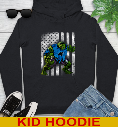 Carolina Panthers Hulk Marvel Avengers NFL Football American Flag Youth Hoodie