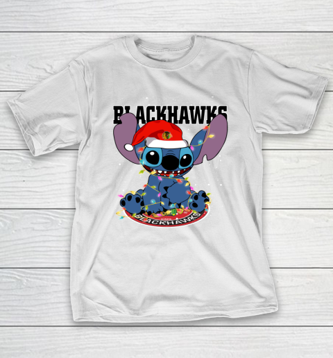 Chicago Blackhawks NHL Hockey noel stitch Christmas T-Shirt