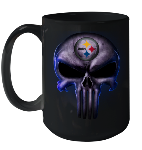 Pittsburgh Steelers NFL Football Punisher Skull Sports Ceramic Mug 15oz