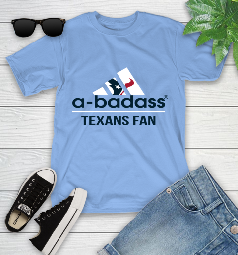 NFL A Badass Houston Texans Fan Adidas Football Sports Youth T-Shirt 15