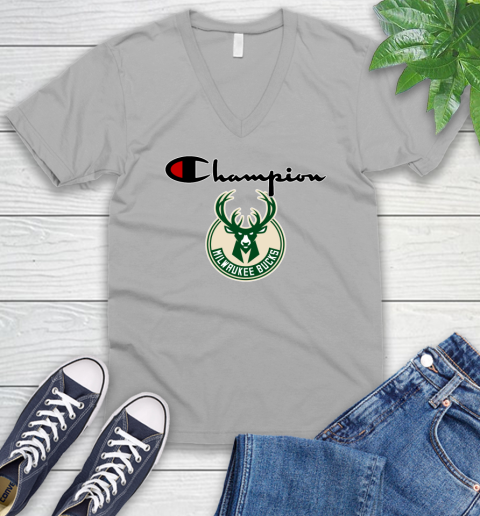 NBA Basketball Milwaukee Bucks Champion Shirt V-Neck T-Shirt 2