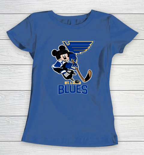 NHL St.Louis Blues Mickey Mouse Disney Hockey Women's T-Shirt 6