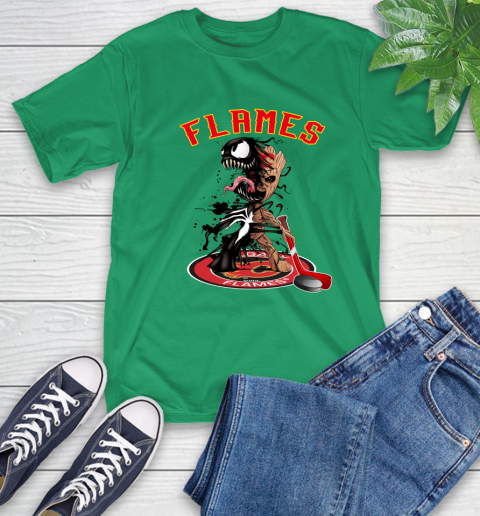 NHL Calgary Flames Hockey Venom Groot Guardians Of The Galaxy T-Shirt 7