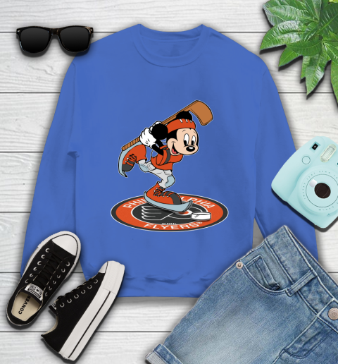 NHL Hockey Philadelphia Flyers Cheerful Mickey Disney Shirt Youth Sweatshirt 7