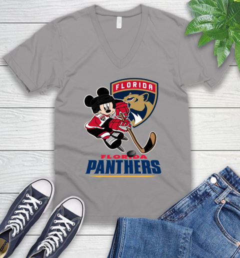 NHL Florida Panthers Mickey Mouse Disney Hockey T Shirt V-Neck T-Shirt 4