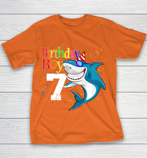Kids 7th Birthday Boy Shark Shirts 7 Jaw Some Four Tees Boys 7 Years Old Youth T-Shirt 4