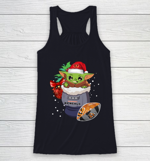 Cincinnati Bengals Christmas Baby Yoda Star Wars Funny Happy NFL Racerback Tank 8