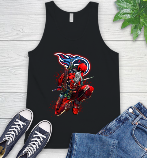 NFL Deadpool Marvel Comics Sports Football Tennessee Titans Tank Top 2