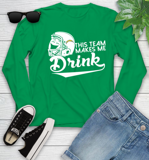San Diego Chargers NFL Football This Team Makes Me Drink Adoring Fan Youth Long Sleeve 7