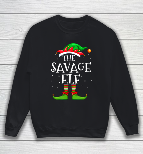 Savage Elf Family Matching Christmas Group Gift Pajama Sweatshirt