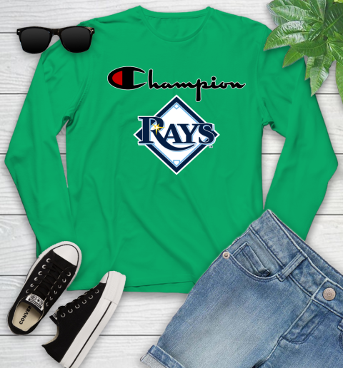 MLB Baseball Tampa Bay Rays Champion Shirt Youth Long Sleeve 4