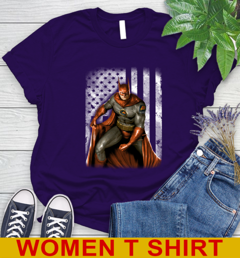 Phoenix Suns NBA Basketball Batman DC American Flag Shirt Women's T-Shirt 4