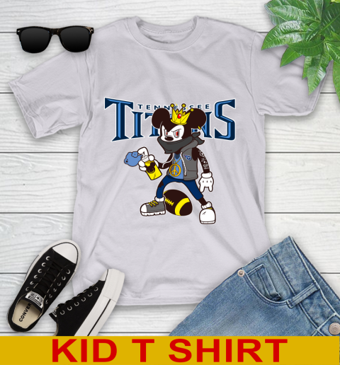 Tennessee Titans NFL Football Mickey Peace Sign Sports Youth T-Shirt 5