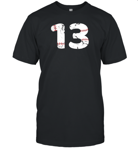 Number #13 BASEBALL Vintage Distressed Team Unisex Jersey Tee