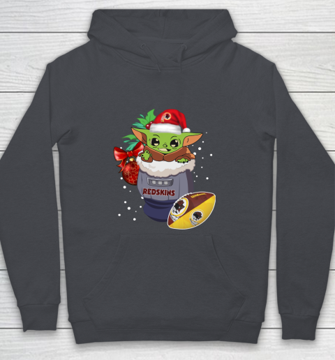 Washington Redskins Christmas Baby Yoda Star Wars Funny Happy NFL Youth Hoodie 7