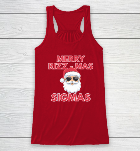 Merry Rizz Mas Sigmas Gen Alpha Middle School Christmas Racerback Tank 3