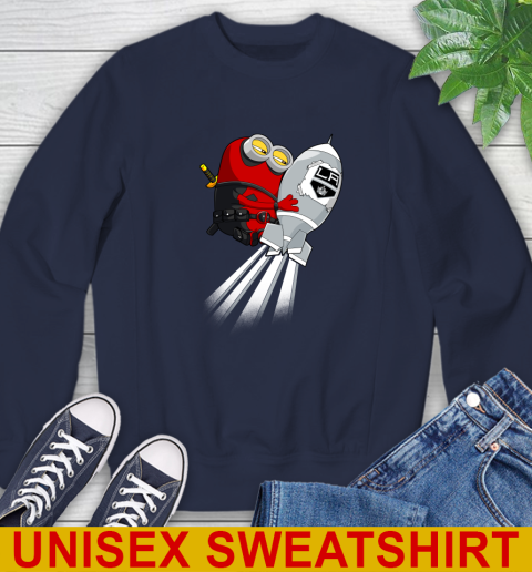 NHL Hockey Los Angeles Kings Deadpool Minion Marvel Shirt Sweatshirt 2