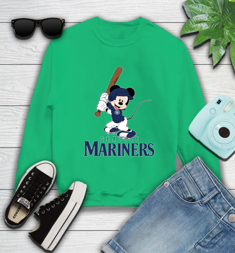 MLB Baseball Seattle Mariners Cheerful Mickey Mouse Shirt Sweatshirt - Image 8