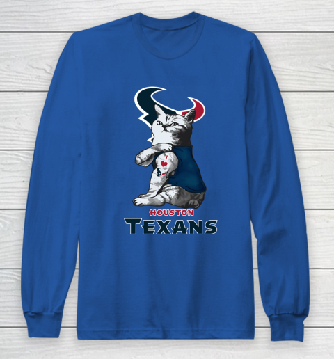 NFL Football My Cat Loves Houston Texans Long Sleeve T-Shirt 6