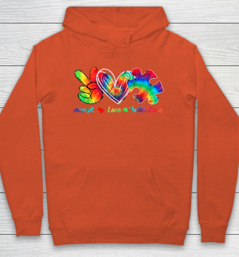 Autism Awareness Accept Understand Love Autism Mom Tie Dye Fitted Hoodie 3