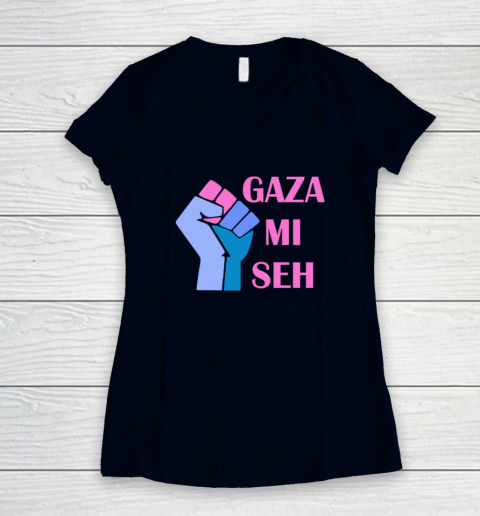 Gaza Mi Seh Palestine Women's V-Neck T-Shirt 2