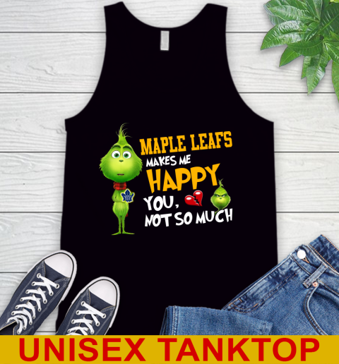 NHL Toronto Maple Leafs Makes Me Happy You Not So Much Grinch Hockey Sports Tank Top