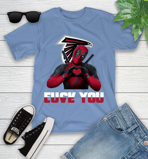 NHL Atlanta Falcons Deadpool Love You Fuck You Football Sports Youth T-Shirt 15