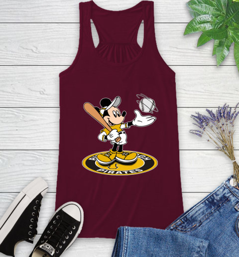 MLB Baseball Pittsburgh Pirates Cheerful Mickey Disney Shirt Racerback Tank 3