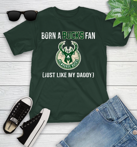 NBA Milwaukee Bucks Loyal Fan Just Like My Daddy Basketball Shirt Youth T-Shirt 4