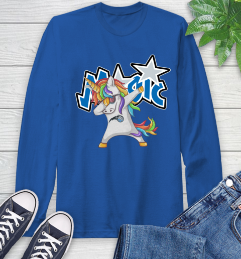 Orlando Magic NBA Basketball Funny Unicorn Dabbing Sports Long Sleeve T-Shirt 9
