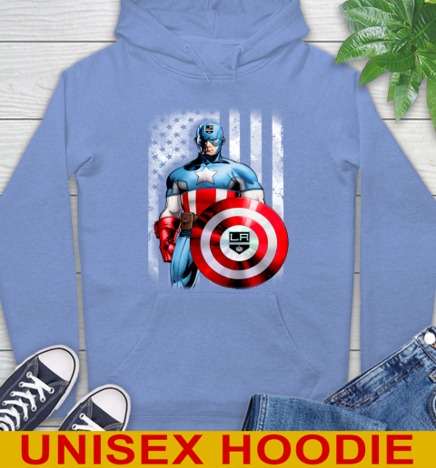 Los Angeles Kings NHL Hockey Captain America Marvel Avengers American Flag Shirt Hoodie 11